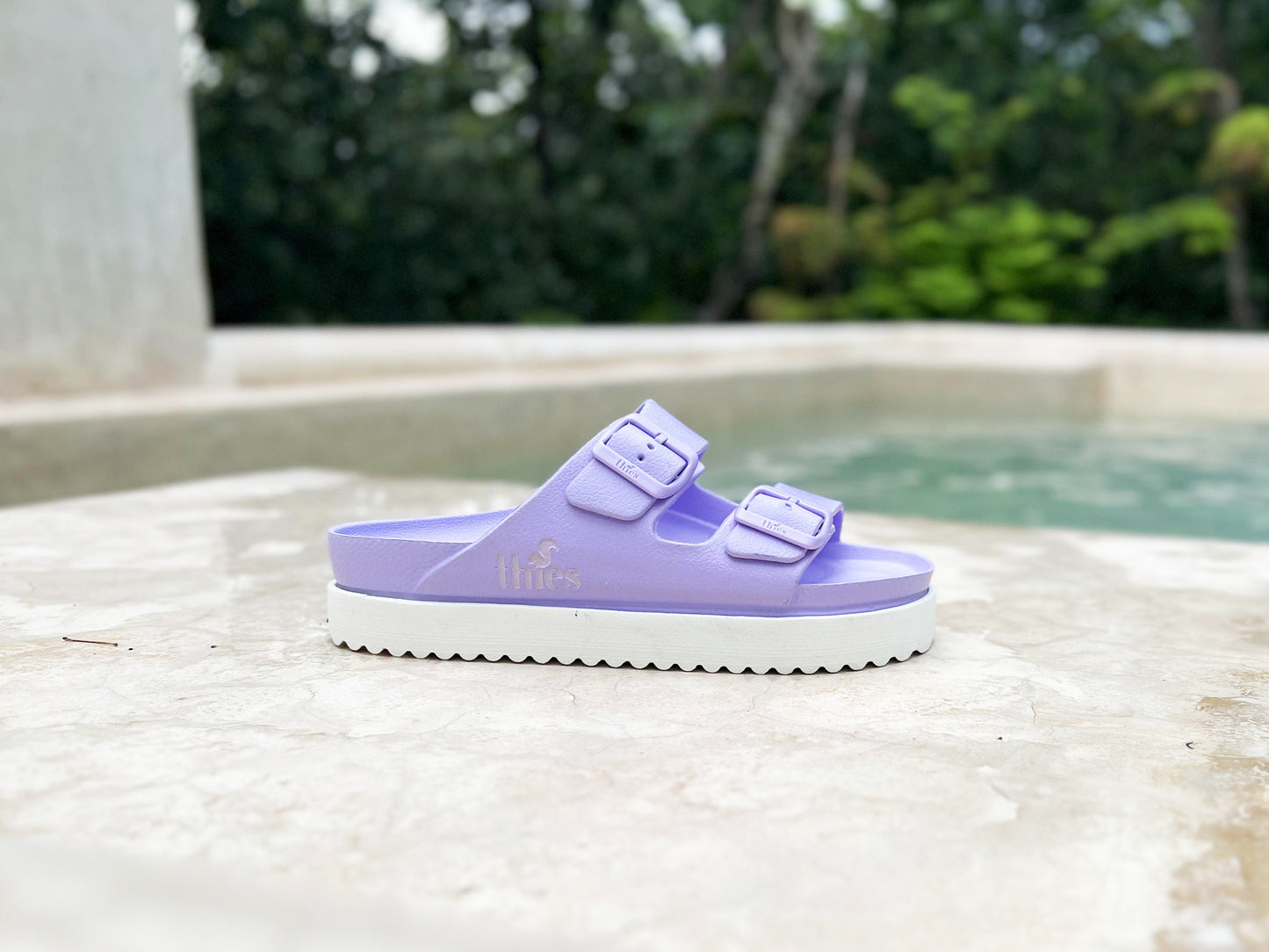 thies 1856 ® Ecofoam Plateau Sandaal vegan zwart (W)