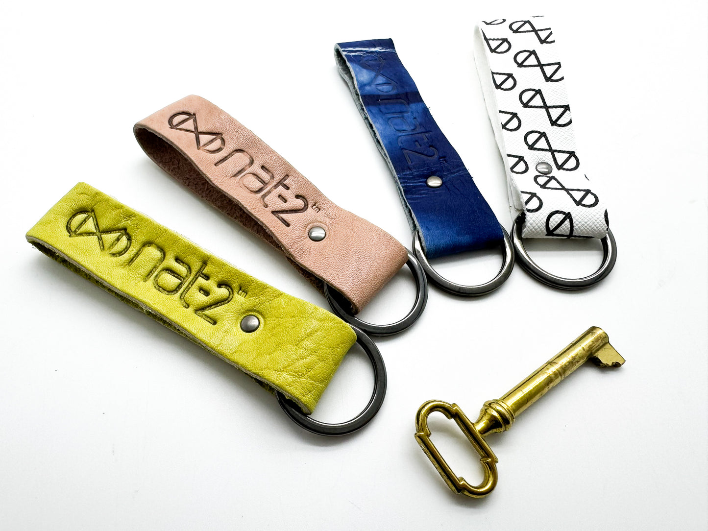 nat-2™ Leather Keychain matcha