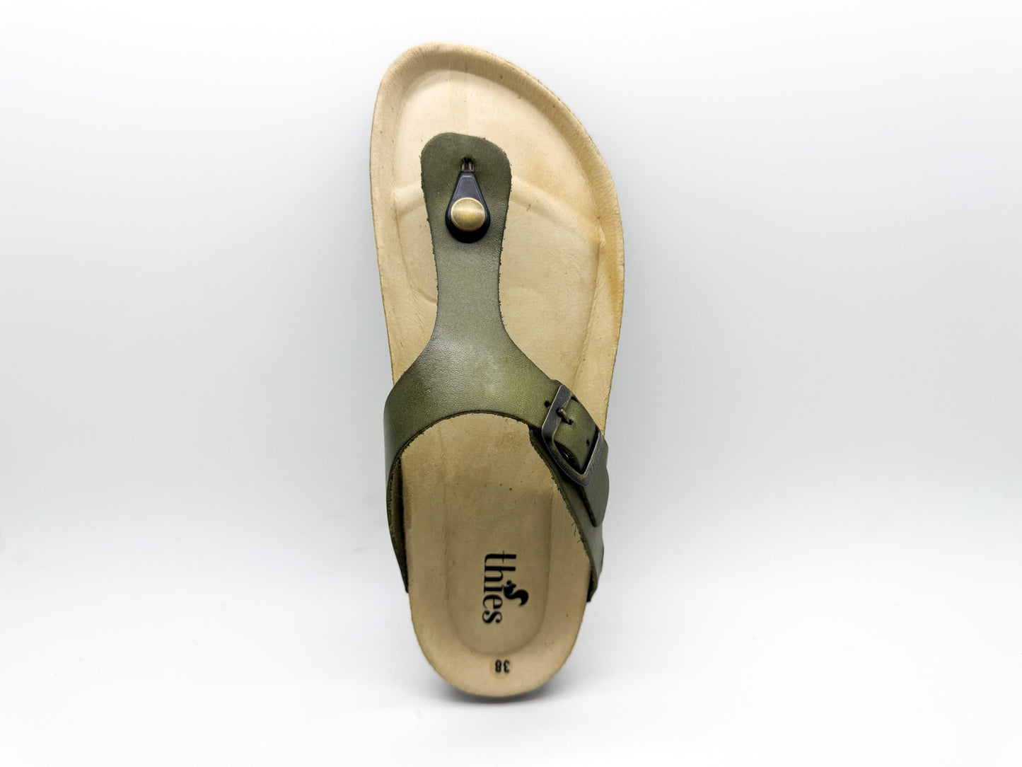 thies 1856 ® Eco Leather Thong Sandal avocado