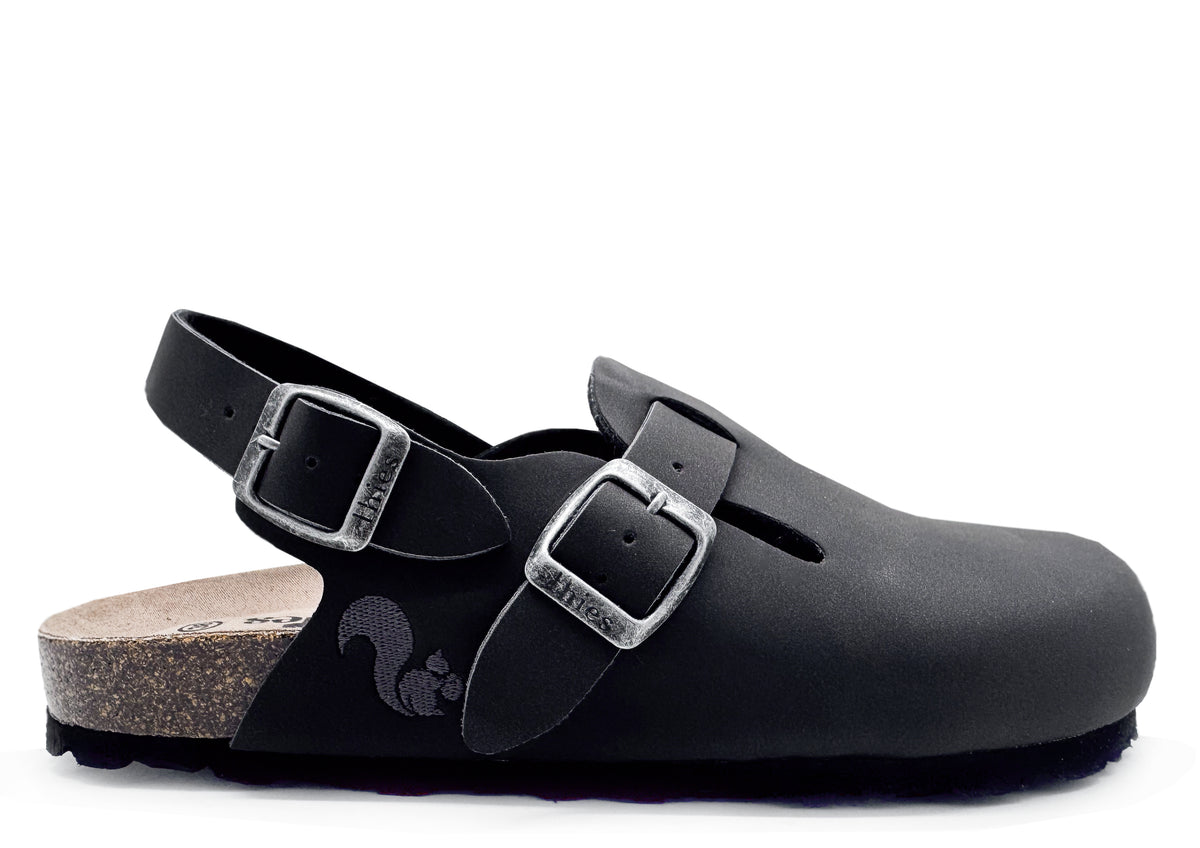 thies 1856 ® Eco Bio Backstrap Clog vegan obsidian grey