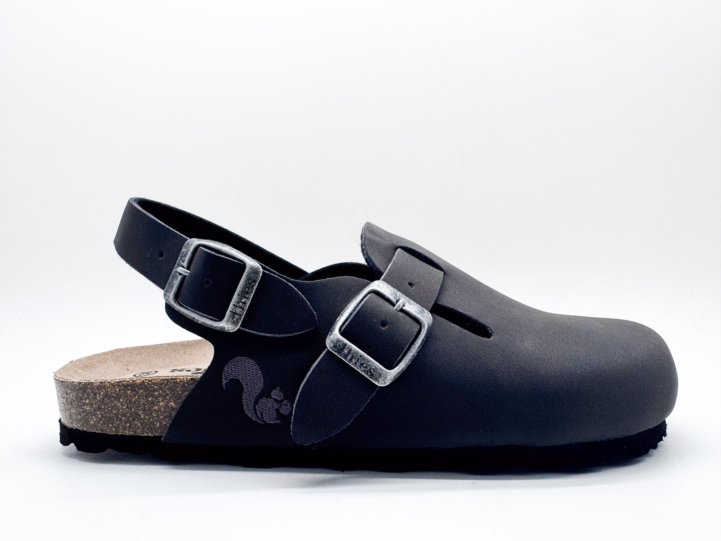 thies 1856 ® Eco Bio Backstrap Clog vegan obsidian grey