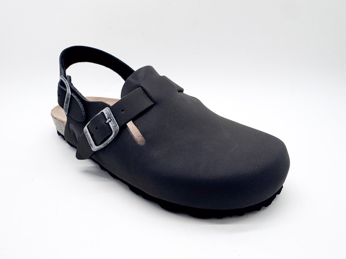thies 1856 ® Eco Bio Backstrap Clog vegan obsidian grey