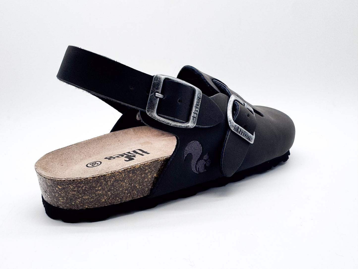 thies 1856 ® Eco Bio Backstrap Clog vegan obsidian grey