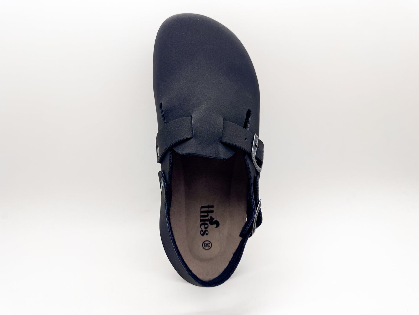 thies 1856 ® Eco Bio Backstrap Clog vegan obsidian grey
