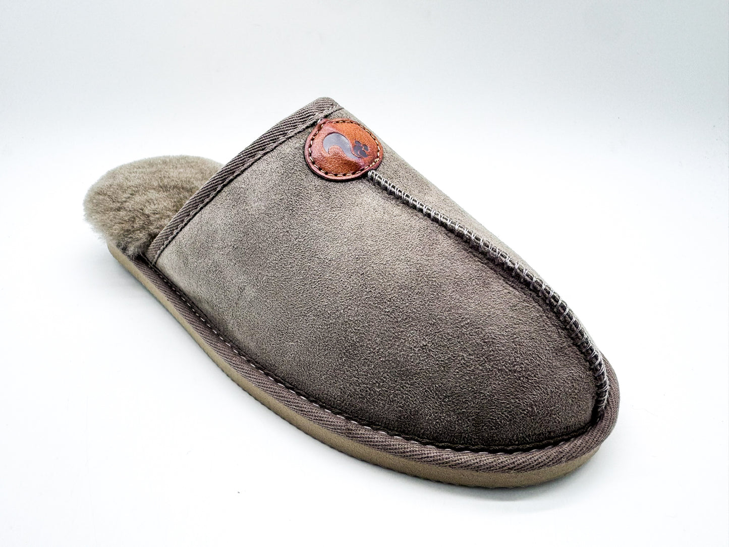 thies 1856 ® Sheepskin Grumpy Dad Slipper elephant grey