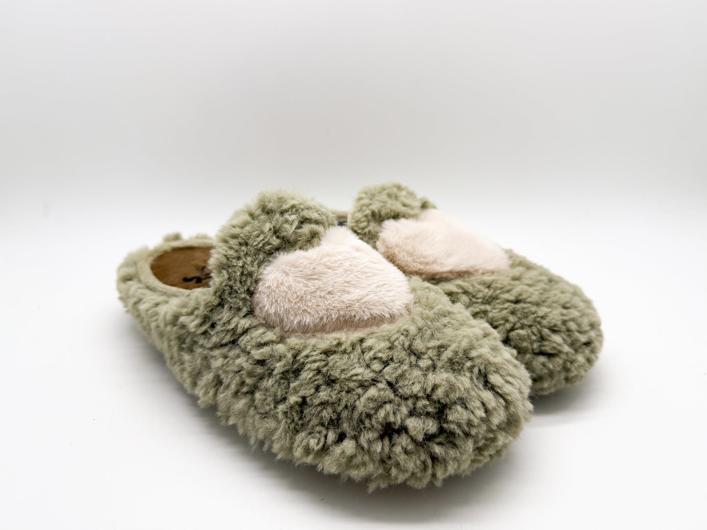 thies 1856 ® Rec Fluffy Heart Slipper vegan emerald