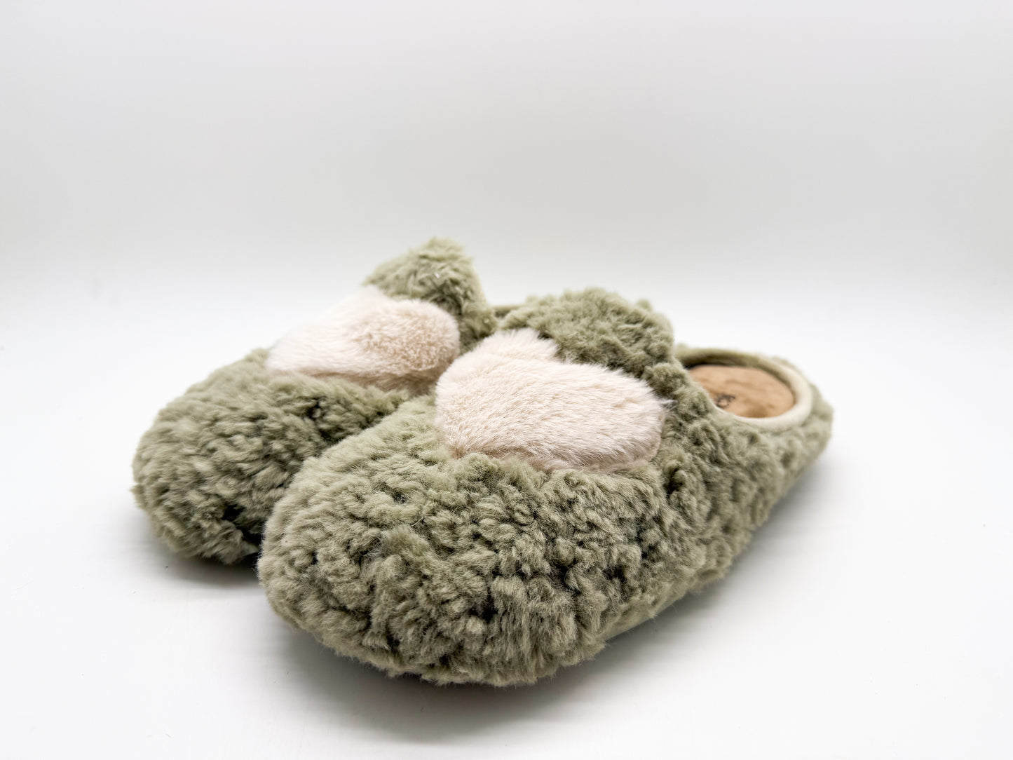 thies 1856 ® Rec Fluffy Heart Slipper vegan emerald