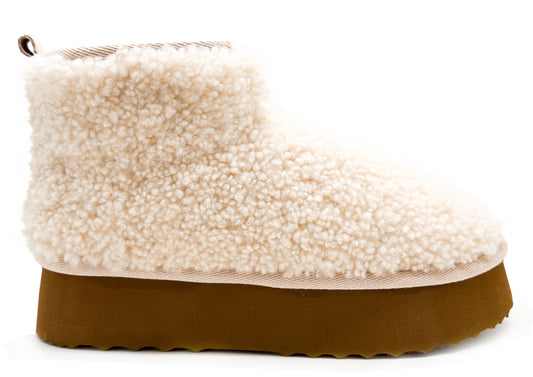 thies 1856 ® Platform Shearling Shorty Boots beige (W)