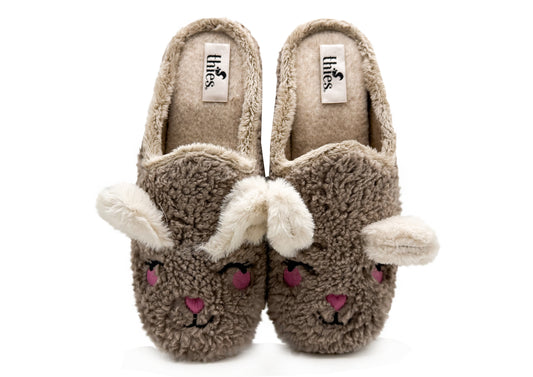 thies 1856 ® Organic Rabbit Slipper vegan taupe