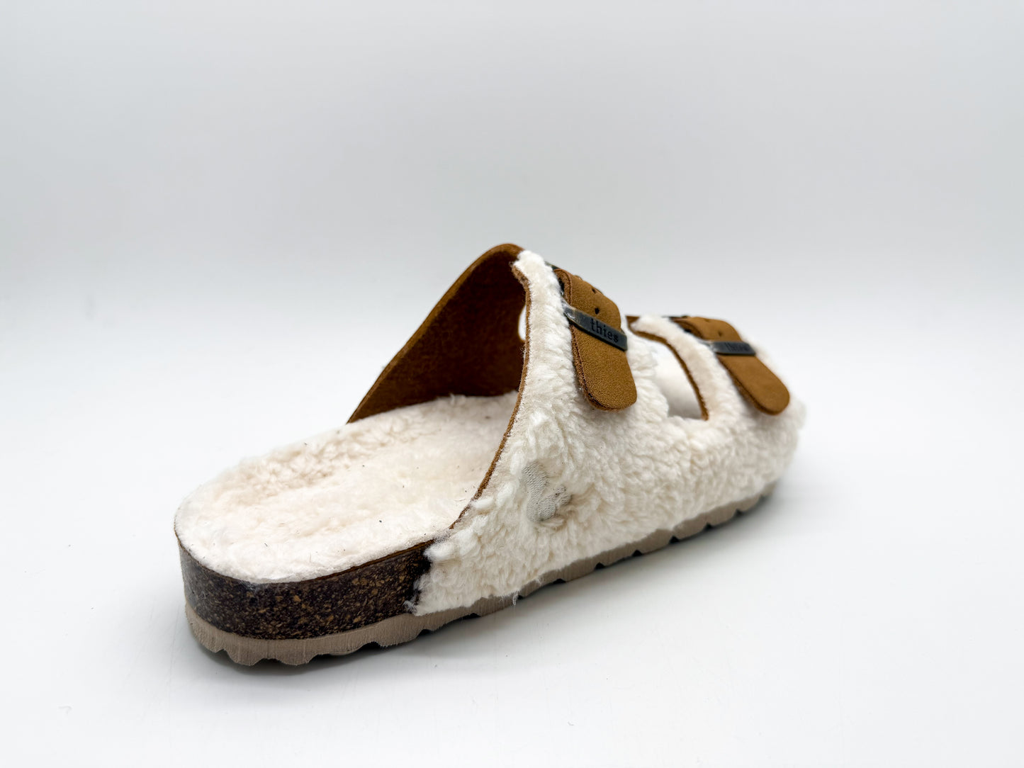 thies 1856 ® Eco Teddy Mixed Sandal vegan cognac teddy