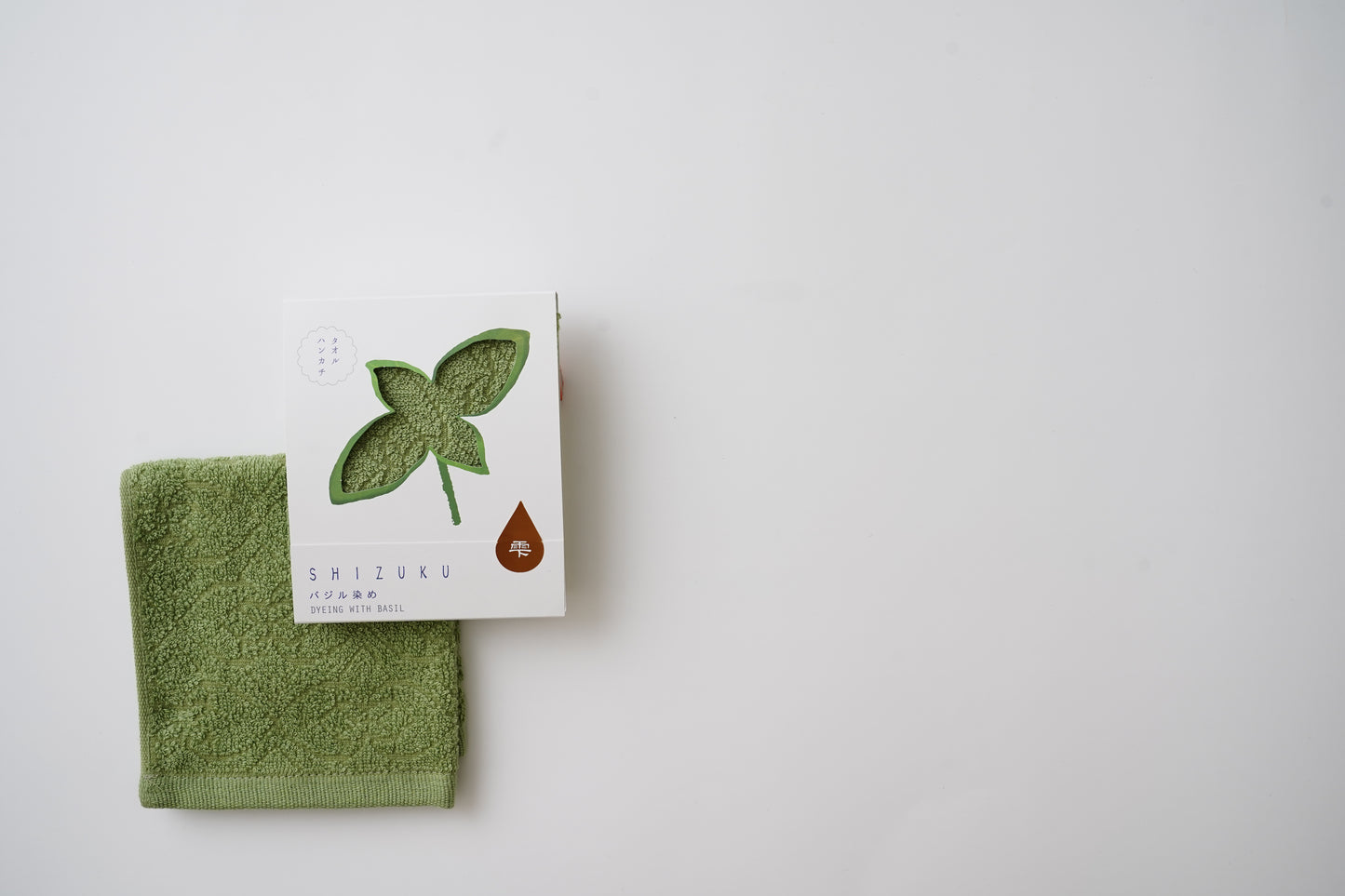 thies 1856 ® x Fukuroya Shizuku Handkerchief Pocket Towel natural dyed basil green