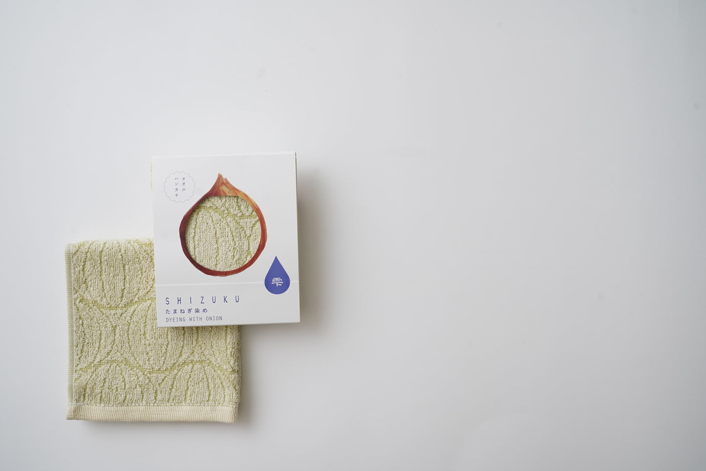 thies 1856 ® x Fukuroya Shizuku Handkerchief Pocket Towel natural dyed white onion