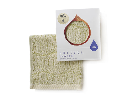 thies 1856 ® x Fukuroya Shizuku Handkerchief Pocket Towel natural dyed white onion