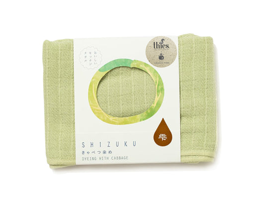 thies 1856 ® x Fukuroya Shizuku Kitchen Towel natural dyed cabbage green