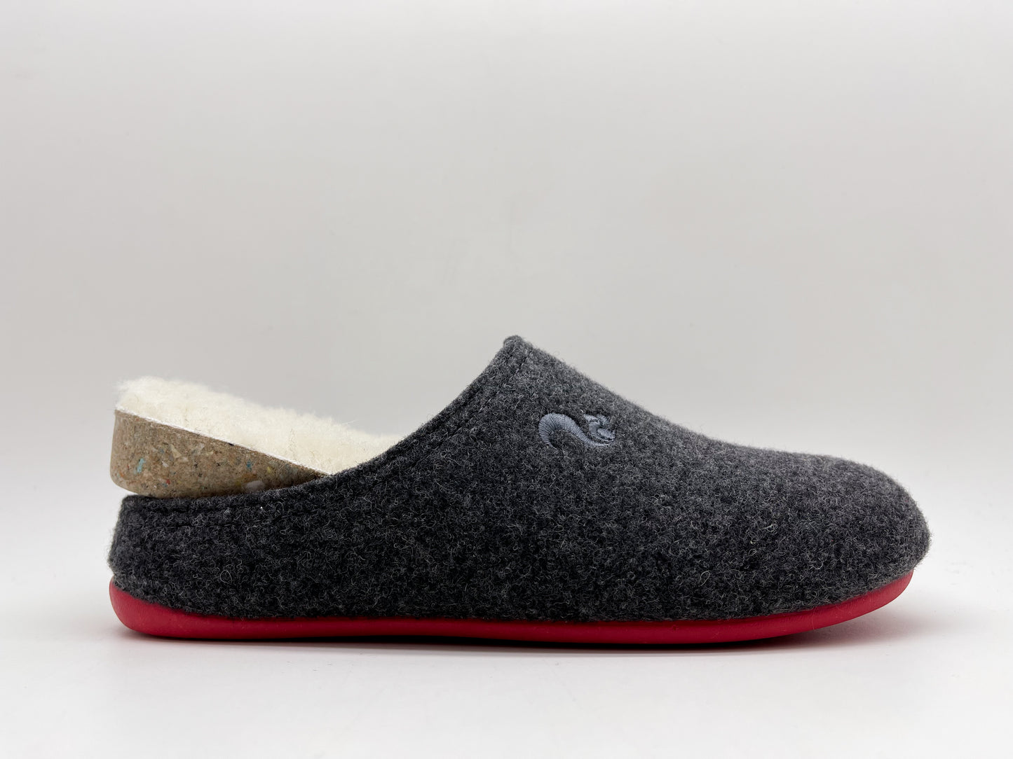thies 1856 ® Recycled Wool Slippers dark grey red (W)